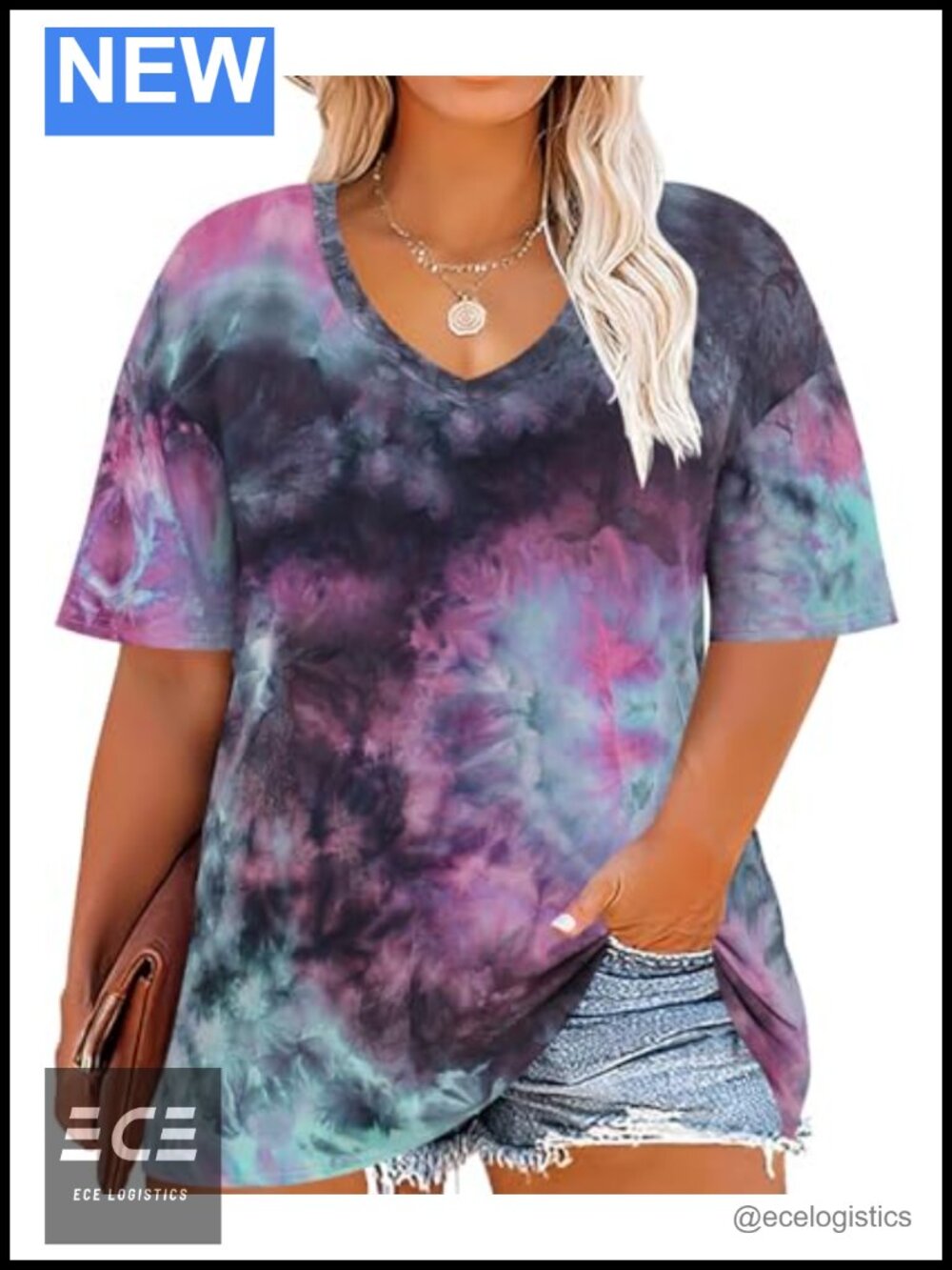 Plus Size V Neck Short Sleeve Tunic T Shirt Casual Summer Top
